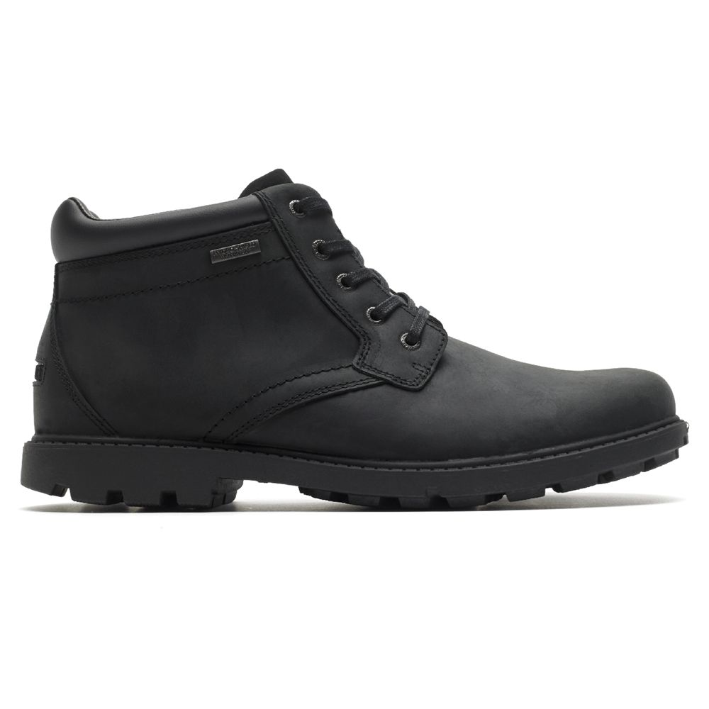 Rockport Men's Storm Surge Plain Toe Ankle Boots - Black - USA (1492QZVXI)